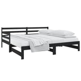 Pull-out Day Bed without Mattress Black 2x(90x190) cm