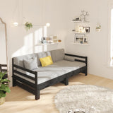 Pull-out Day Bed without Mattress Black 2x(90x190) cm