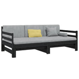 Pull-out Day Bed without Mattress Black 2x(90x190) cm