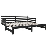 Pull-out Day Bed without Mattress Black 2x(90x190) cm