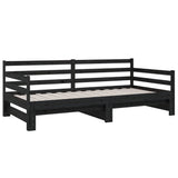 Pull-out Day Bed without Mattress Black 2x(90x190) cm - Low Angle