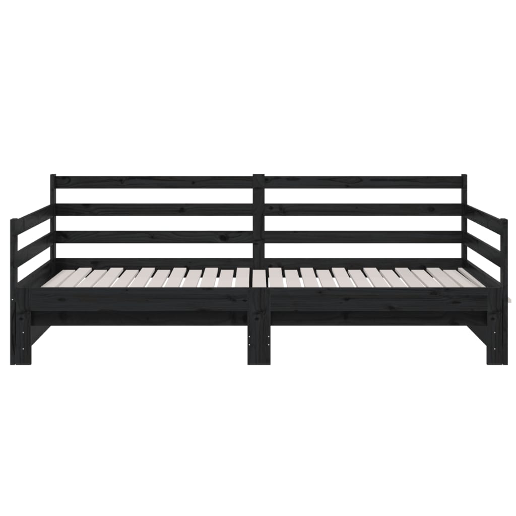 Pull-out Day Bed without Mattress Black 2x(90x190) cm