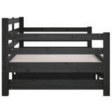 Pull-out Day Bed without Mattress Black 2x(90x190) cm