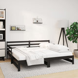 Pull-out Day Bed without Mattress Black 2x(90x190) cm