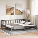 Pull-out Day Bed without Mattress Grey 2x(90x190) cm - Top-Down View