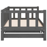 Pull-out Day Bed without Mattress Grey 2x(90x190) cm - Close-Up Angle
