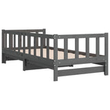 Pull-out Day Bed without Mattress Grey 2x(90x190) cm - Low Angle
