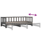 Pull-out Day Bed without Mattress Grey 2x(90x190) cm - Extra Image