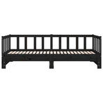 Pull-out Day Bed without Mattress Black 2x(90x190) cm