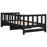 Pull-out Day Bed without Mattress Black 2x(90x190) cm - Low Angle