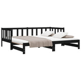 Pull-out Day Bed without Mattress Black 2x(90x190) cm - Extra Image