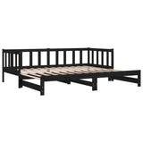 Pull-out Day Bed without Mattress Black 2x(90x190) cm
