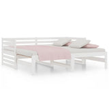Pull-out Day Bed without Mattress White 2x(90x190) cm - Front View