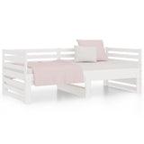 Pull-out Day Bed without Mattress White 2x(90x190) cm