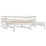 Pull-out Day Bed without Mattress White 2x(90x190) cm - Close-Up Angle