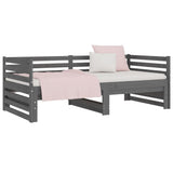 Pull-out Day Bed without Mattress Grey 2x(90x190) cm