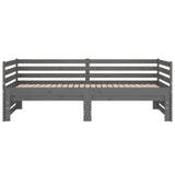 Pull-out Day Bed without Mattress Grey 2x(90x190) cm