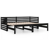 Pull-out Day Bed without Mattress Black 2x(90x190) cm - Close-Up Angle