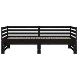 Pull-out Day Bed without Mattress Black 2x(90x190) cm - Extra Image