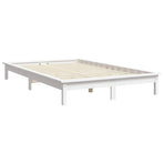 Bed Frame without Mattress White Solid Wood Pine 150x200 cm