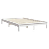 Bed Frame without Mattress White Solid Wood Pine 150x200 cm - Top-Down View