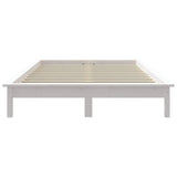 Bed Frame without Mattress White Solid Wood Pine 150x200 cm