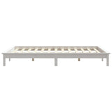 Bed Frame without Mattress White Solid Wood Pine 150x200 cm