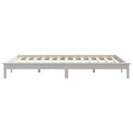 Bed Frame without Mattress White Solid Wood Pine 150x200 cm