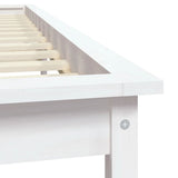 Bed Frame without Mattress White Solid Wood Pine 150x200 cm
