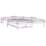 Bed Frame without Mattress White Solid Wood Pine 150x200 cm