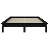 Bed Frame without Mattress Black 150x200 cm Solid Wood Pine