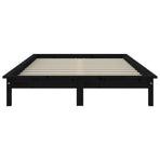 Bed Frame without Mattress Black 150x200 cm Solid Wood Pine