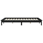 Bed Frame without Mattress Black 150x200 cm Solid Wood Pine