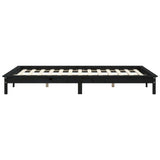 Bed Frame without Mattress Black 150x200 cm Solid Wood Pine - Rear View
