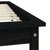 Bed Frame without Mattress Black 150x200 cm Solid Wood Pine - Close-Up Angle