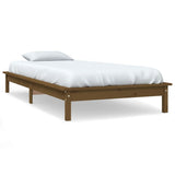 Bed Frame without Mattress Honey Brown 90x190 cm Solid Wood