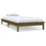 Bed Frame without Mattress Honey Brown 90x190 cm Solid Wood