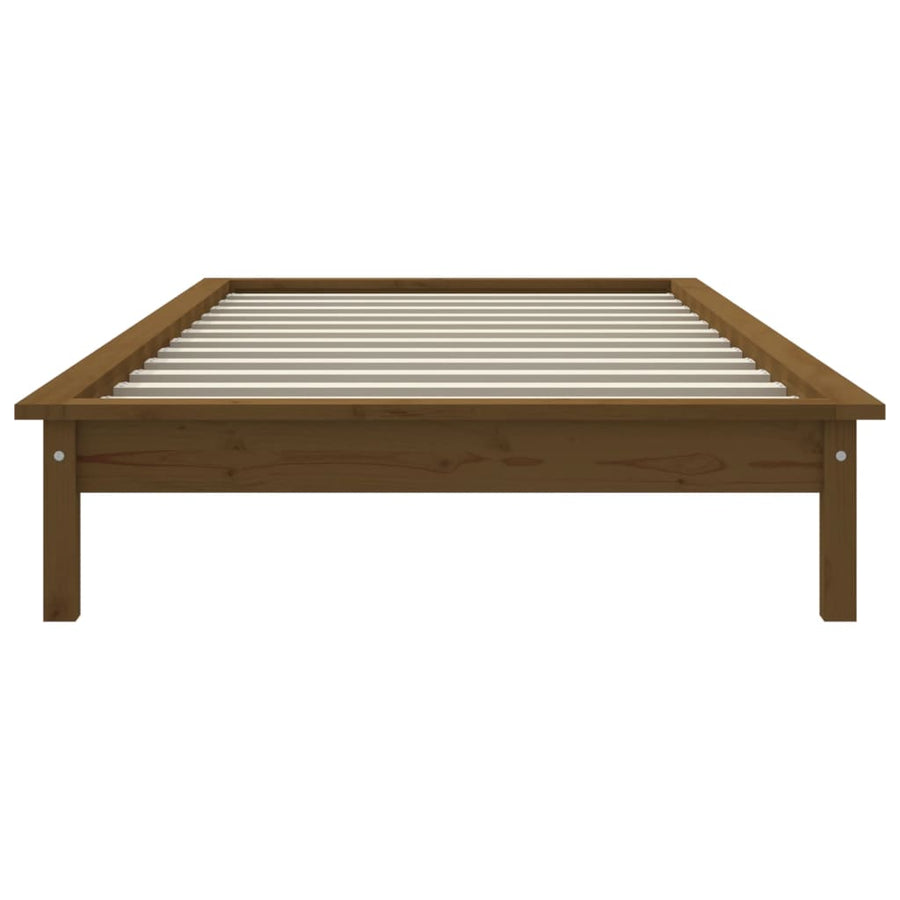 Bed Frame without Mattress Honey Brown 90x190 cm Solid Wood