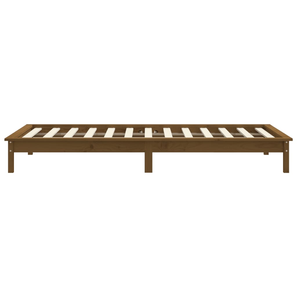 Bed Frame without Mattress Honey Brown 90x190 cm Solid Wood