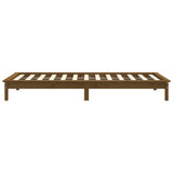 Bed Frame without Mattress Honey Brown 90x190 cm Solid Wood - Rear View