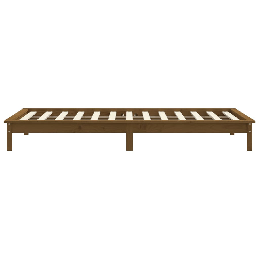 Bed Frame without Mattress Honey Brown 90x190 cm Solid Wood