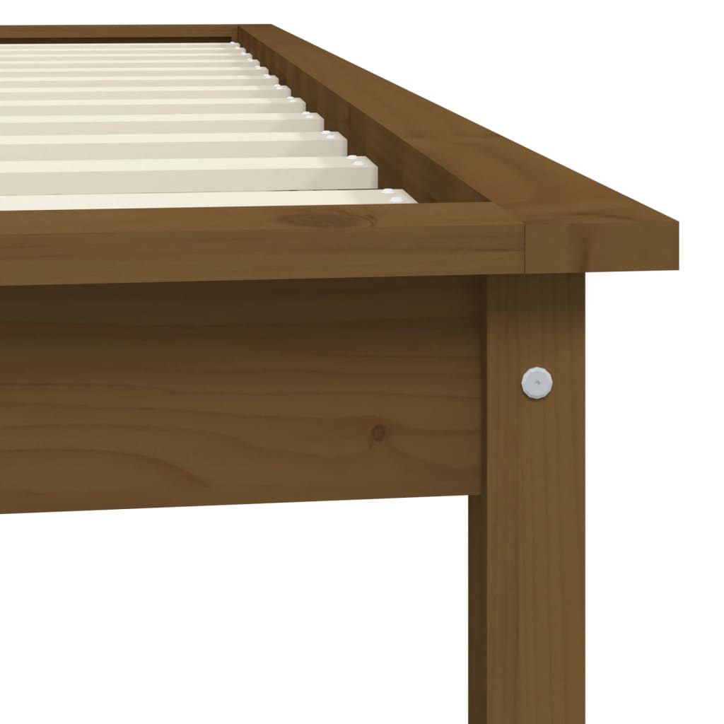 Bed Frame without Mattress Honey Brown 90x190 cm Solid Wood