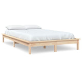Bed Frame without Mattress 135x190 cm Solid Wood - Front View