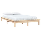 Bed Frame without Mattress 135x190 cm Solid Wood - Side View