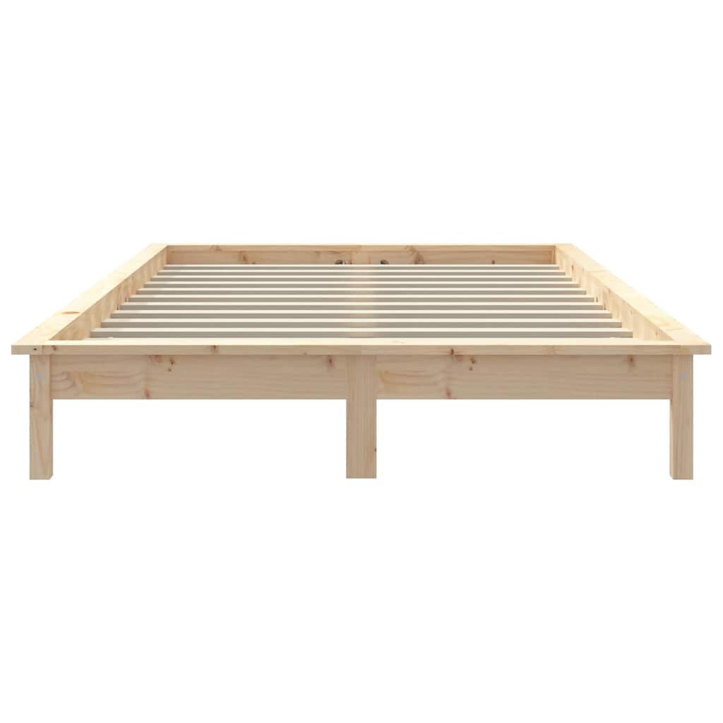 Bed Frame without Mattress 135x190 cm Solid Wood