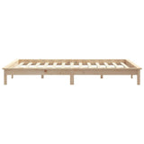 Bed Frame without Mattress 135x190 cm Solid Wood - Rear View