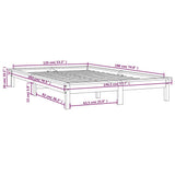 Bed Frame without Mattress 135x190 cm Solid Wood - Extra Image