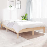 Bed Frame without Mattress 135x190 cm Solid Wood