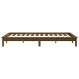 Bed Frame without Mattress Honey Brown 135x190 cm Solid Wood - Rear View