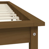 Bed Frame without Mattress Honey Brown 135x190 cm Solid Wood - Close-Up Angle